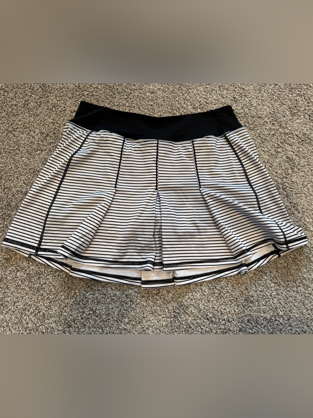 Kyodan Black Skort with White and Black Striped Waistband Sz S